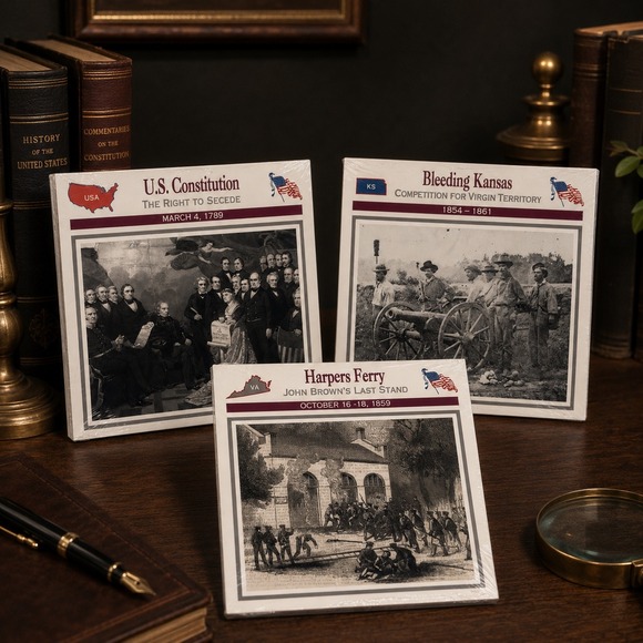 Atlas Editions Other - Atlas Editions Civil War History Cards Sealed Constitution Kansas Harpers Ferry